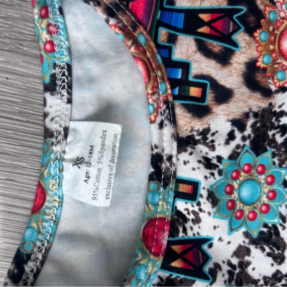 Fringe Leopard Print Dress with Floral Accents - Picture 2 of 3